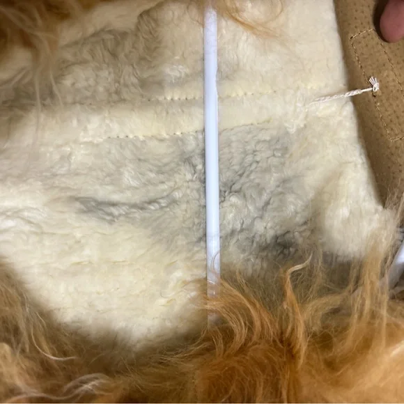 Vintage XOXO Leather Jacket Fur Collar Lined Women's Size XL Tan  Y2K 90s - Picture 13 of 13